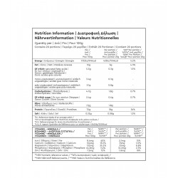 Protéine Vegan Blend Bio 72% - 500g Valeurs Nutritionnelles